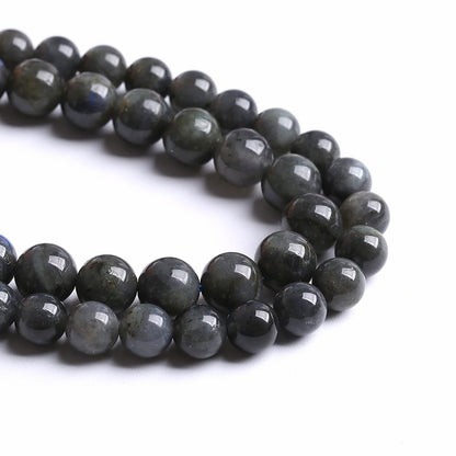 8MM 46PCS Natural Stone Black Labradorite Beads Crystal Loose Beads for Jewelry Making DIY Bracelet