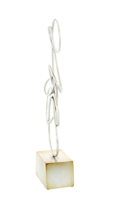 Deco 79 Metal Abstract Decorative Sculpture Swirl Home Decor Statue, Accent Figurine 10" x 4" x 22", Silver