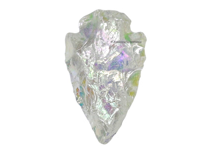 Amazing Gemstone 3 Pieces Angel Aura Quartz Arrowhead, Crystal and Healing Stone Flint Rock Arrow Head - 1 to 1.5 Arrowheads for DIY Project Craft Point Jewelry Making
