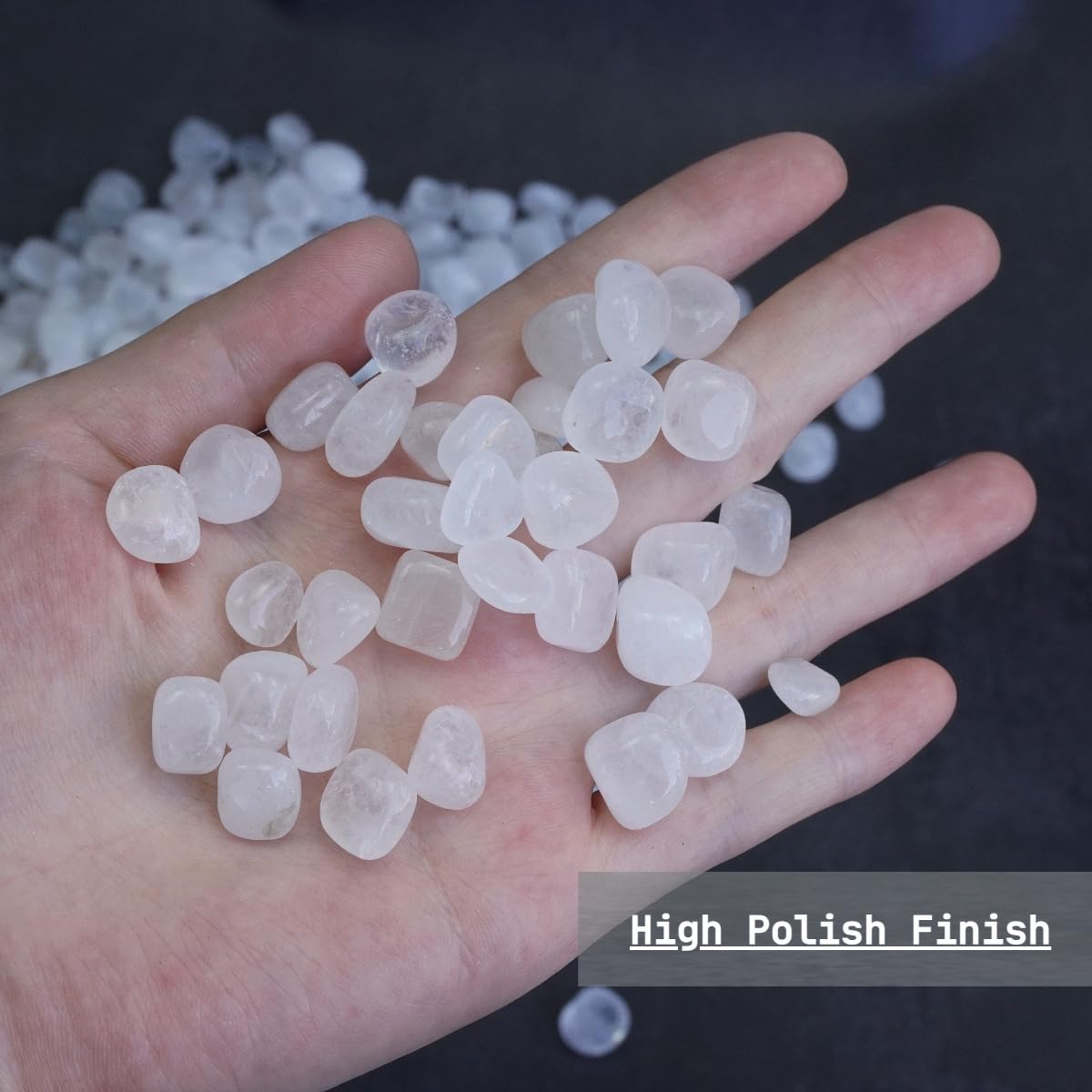 XMHOME 3 Pounds Clear Quartz Tumbled Stones Bulk - Polished Crystal Stones for Vase Filler, Healing, and Decoration Pebbles