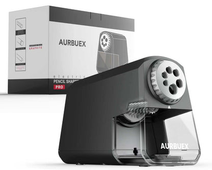 Aurbuex Heavy Duty Electric Pencil Sharpener – 6-Hole for 6-12mm Pencils, Auto Start/Stop, Fast 4s Sharpening, Zinc Alloy Blade, 10,000+ Sharpenings – Ideal for Classroom, Office & Art Use(S260)