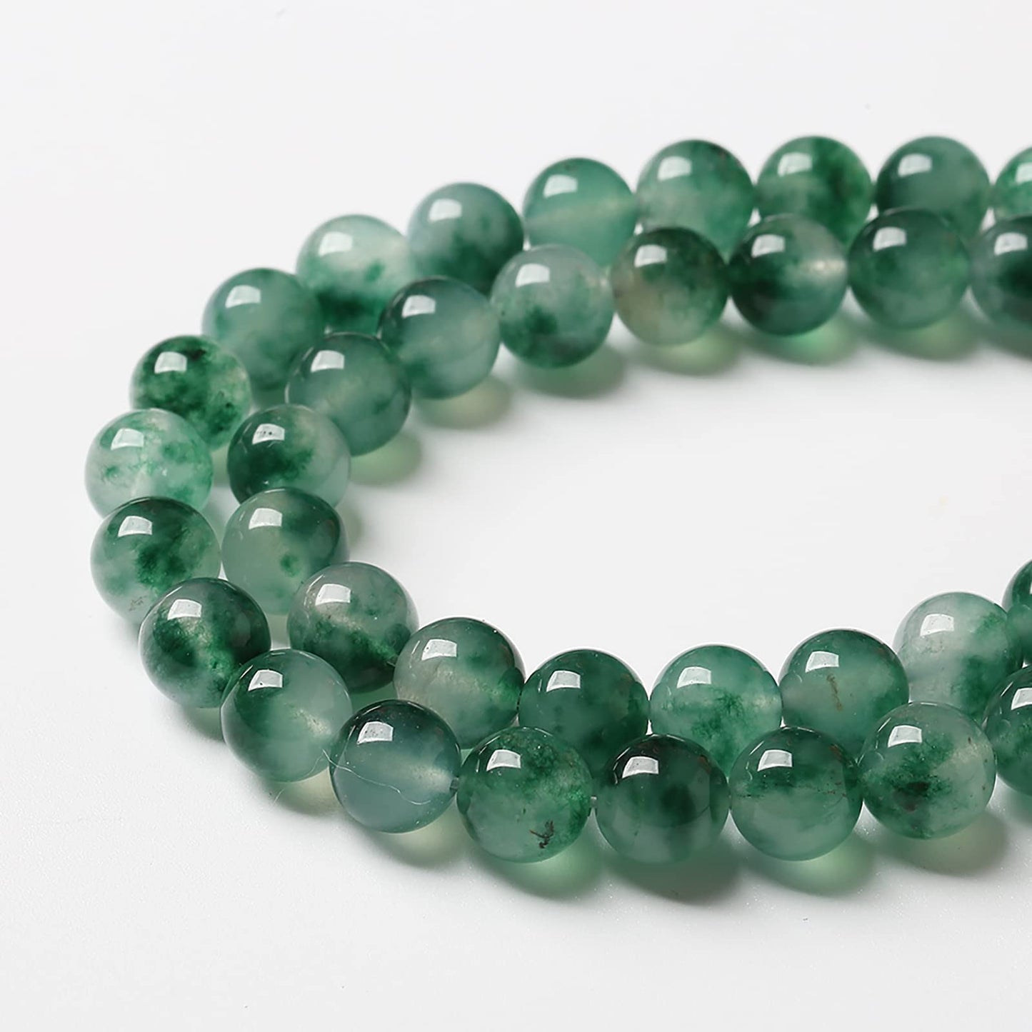 60pcs 6mm Natural Water Grass Jades Chalcedony Beads Round Loose Beads for Jewelry Making DIY Bracelets Crystal Energy Healing Power Stone (6mm, Water Grass Jade Beads)