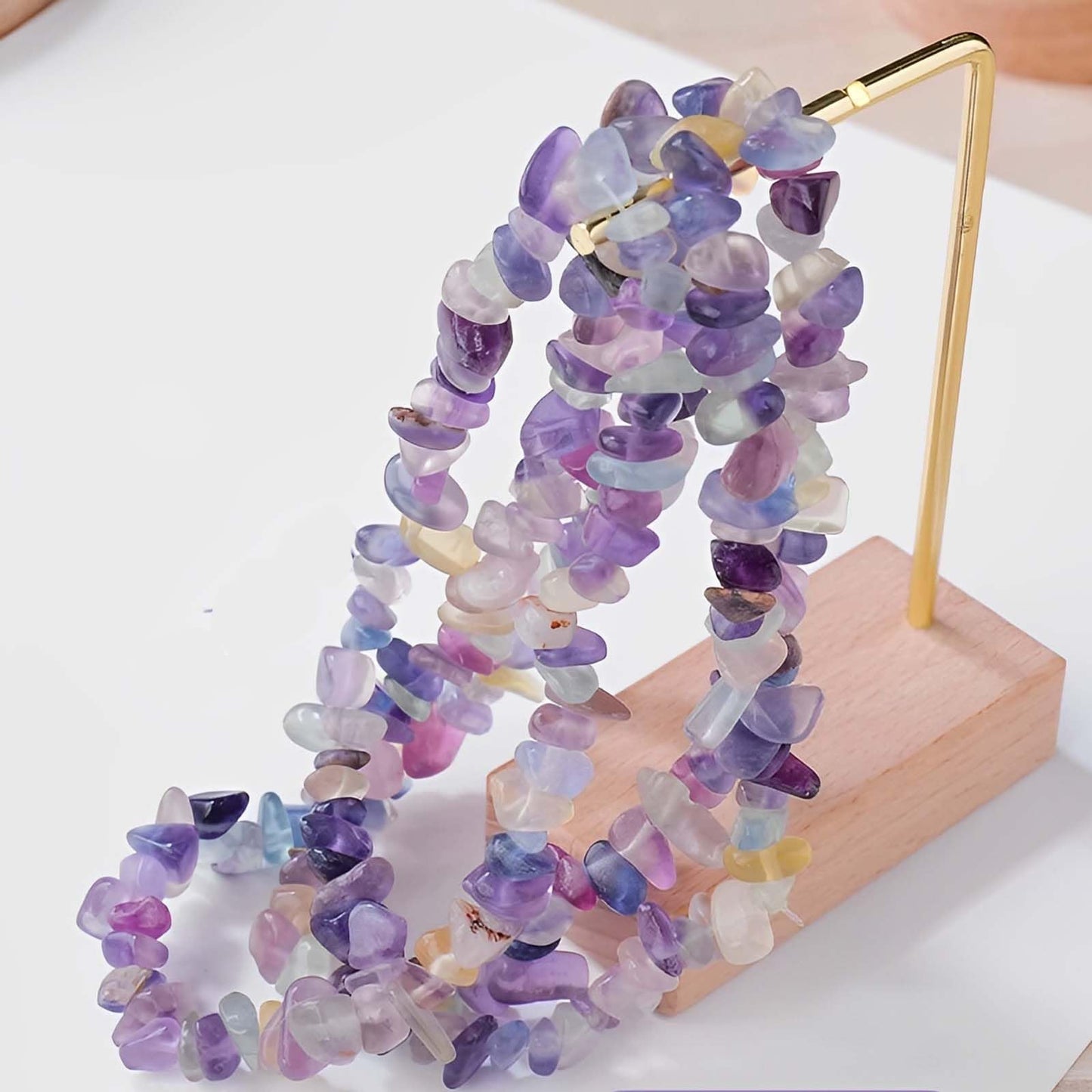 200pcs Natural Chip Stone Beads Gemstone Healing Crystal Loose Rocks Bead Irregular Glass Seed Charm Beads Drilled DIY for Jewelry Bracelet Necklace Earrings Making Crafting Supplies (Color, 5-8mm)