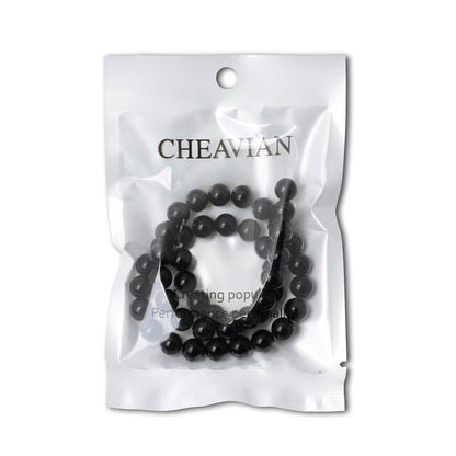 CHEAVIAN 45PCS 8mm Natural Black Obsidian Gemstone Round Loose Beads Crystal Energy Stone Healing Power for DIY Jewelry Making 1 Strand 15"