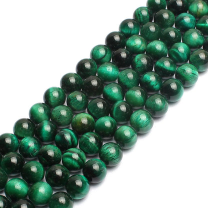 Natural Green Tiger Eye Gemstone Round Loose Beads for Jewelry Making Findings Accessories 1 Strand 15 inches (6mm)