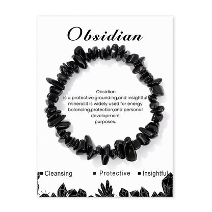 Black Obsidian Bracelet for Men Women Adjustable Black Onyx Bracelet Black Crystal Bracelets Natural Stone Bracelet Black Tourmaline Bracelet for Men Women