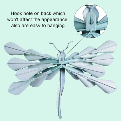 LIFFY Metal Dragonfly Wall Decor Handmade - Outdoor Metal Wall Art Decor for Patio Garden Fence Living Room, Bedroom, Dragonfly Gifts