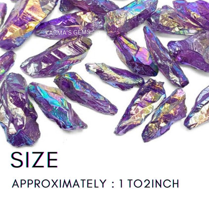 Crystals, Rocks, Jade, Crystals and Healing Stones, Witchcraft Supplies, Healing Crystals, Stones, Healing Stones, Rock Collection, Agate, Raw Stones (Amethyst Aura Quartz, 2 Pcs)