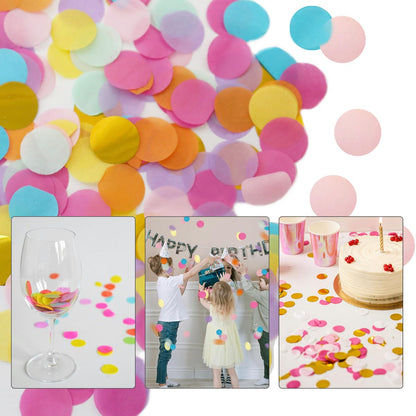 10000 Pieces 1 Inch Round Tissue Paper Confetti, 3.5 oz Multicolor Round Tissue Confetti, for Weddings, Anniversaries, Arts Craft DIY Scrapbooking