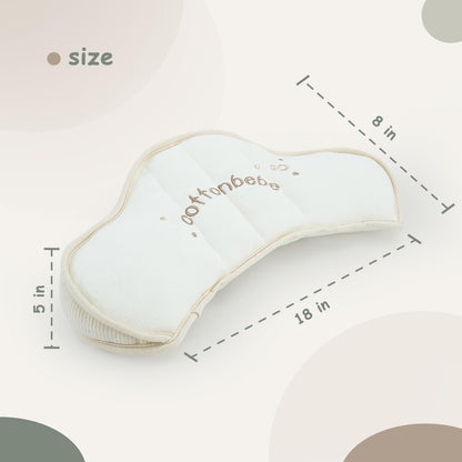 COTTONBEBE Organic Baby Tummy Time Cushion with 2 Detachable Toys for Newborn Babies,Soft Cotton Tummy Time Pillow Promotes Development, Ergonomic Design,Ideal Baby Gift