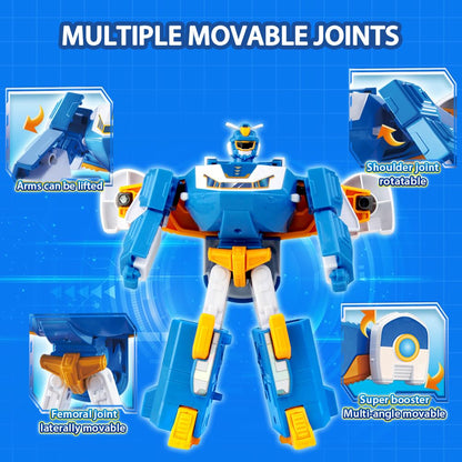 Super Wings World Aircraft Playsets | Season 6 New Air Moving Base | Airplane Toys Mini Plane Transformable Toys | Transform Aircraft to Robot | Preschool Toy Plane Set for 3 4 5 Year Old Boys Girls