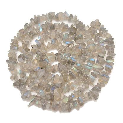 PLTbeads Gemstone Chips Natural Labradorite3-5mm Healing Crystals Waist Bracelets Necklace Kit Irregular Stone DIY Crafts Design Jewelry Making Approxi 32 inch