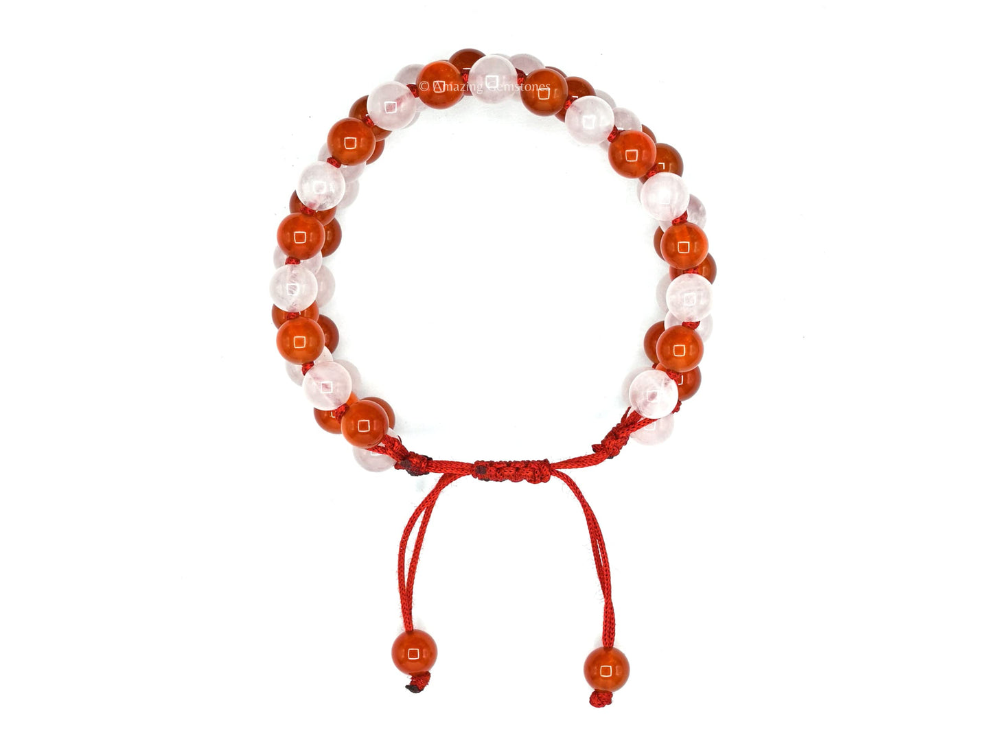 Amazing Gemstone Bracelet for Love Manifestation - Rose Quartz and Carnelian Bracelet Set for Men Women Healing Calming Anxiety Stress Relief Gifts Pulseras Para Hombres Mujer Stocking Stuffers