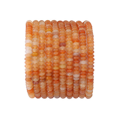 BEADIA Natural Red Aventurine Disk Stone Beads 4x2mm 160pcs Rondelle Loose Semi Gemstone Beads for Jewelry Making Design