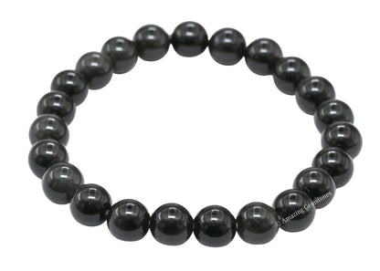 Amazing Gemstone Crystal Bracelet for Women Men's Gifts - Protection Healing Crystal Bracelet - 8mm Gemstone Beaded Stretchable Bracelet Pulseras Para Hombres Mujer Stocking Stuffers Mothers Day Gift (Silver Sheen Obsidian)
