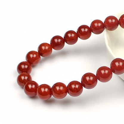 MJDCB Natural Stone Beads 8mm 43pcs Red Dragon Vein Carnelian Agate Loose Gemstone Bead Charms for Jewelry Making Bracelet Necklace Earring Pendant