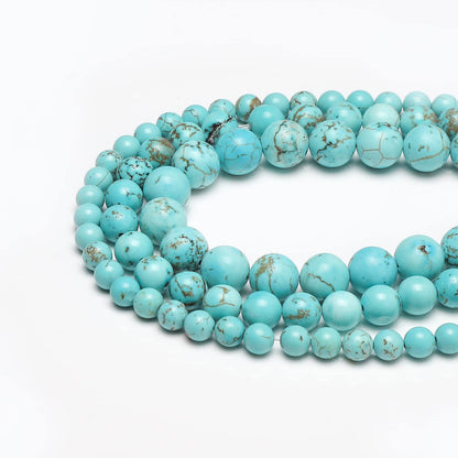 45pcs 8mm Natural Turquoise Gemstone Beads Energy Healing Crystal Round Loose Stone Beads for Jewelry Making, DIY Bracelets Necklaces