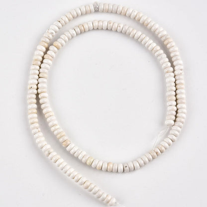 170pcs 4x2mm Natural White Turquoise Disk Rondelle Spacer Stone Semi Precious Gemstone Loose Beads for Jewelry Making 15 Inch