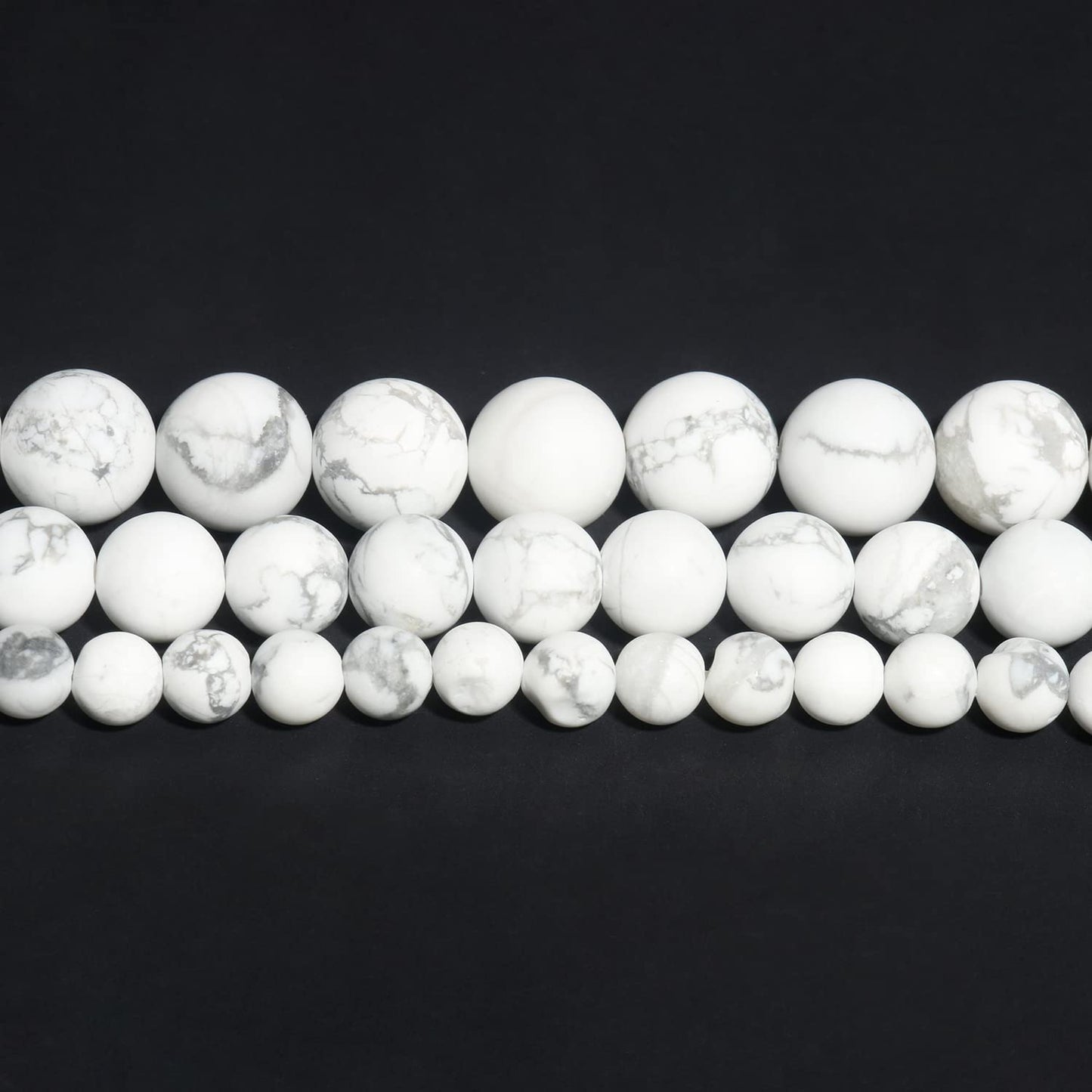 35pcs 10mm Matte Howlite Beads Natural Gemstone Beads Round Loose Beads for Jewelry Making
