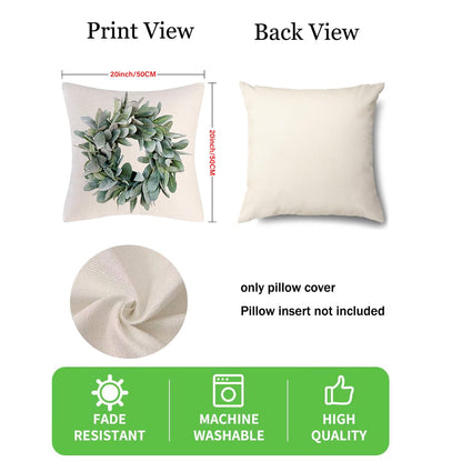 wyooxoo Throw Pillow Covers 20x20 Set of 4 Farmhouse Pillow Covers Natural Cushion Cases Decorative Pillowcases for Sofa Couch Living Room Outdoor Home Decor