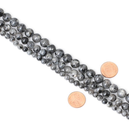 CHEAVIAN 45PCS 8mm Natural Black Labradorite Gemstone Round Loose Beads Crystal Energy Stone for DIY Jewelry Making 1 Strand 15"