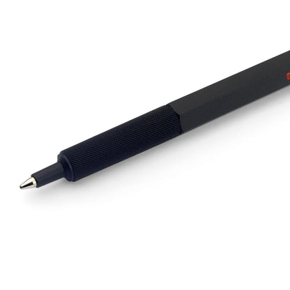 rOtring 600 Ballpoint Pen, Medium Point, Black Ink, Black Barrel, Refillable, 1 Count - Smooth Writing, Style, Comfort, Non-Slip Grip