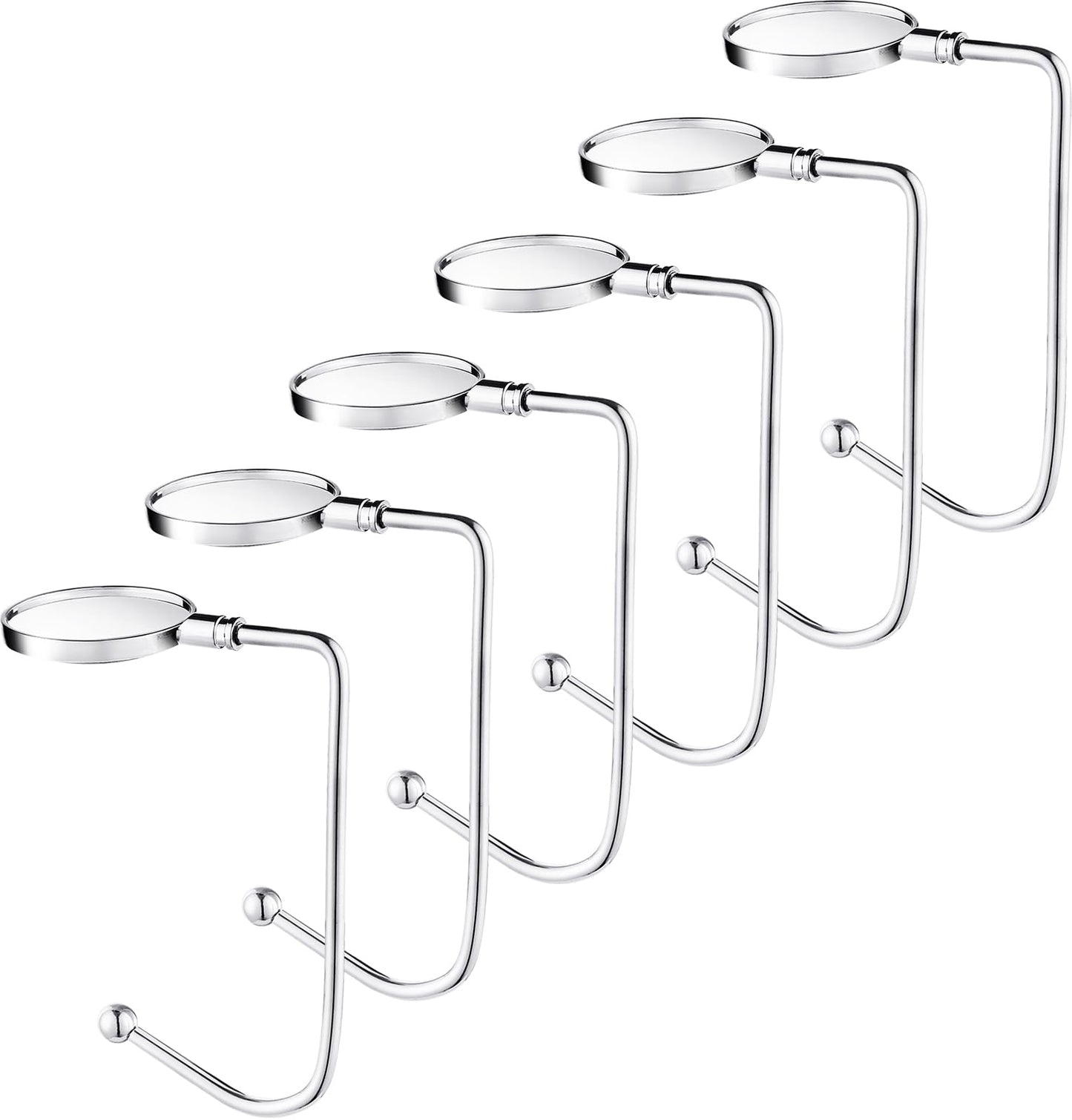 Christmas Stocking Holders for Mantle, Non-Slip Safety Fireplace Mantel Stocking Hooks with Separate Adhesive Strips, Silicone Pad Grip Hanger for Xmas Party Decoration (Silver,6)