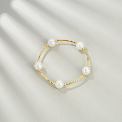 Elegance 11 designs Blessing Bracelet 10mm Crystal White Pearl Bracelet Dainty Gold Tube For Women Simple Bridal Gifts For Friends And Loved