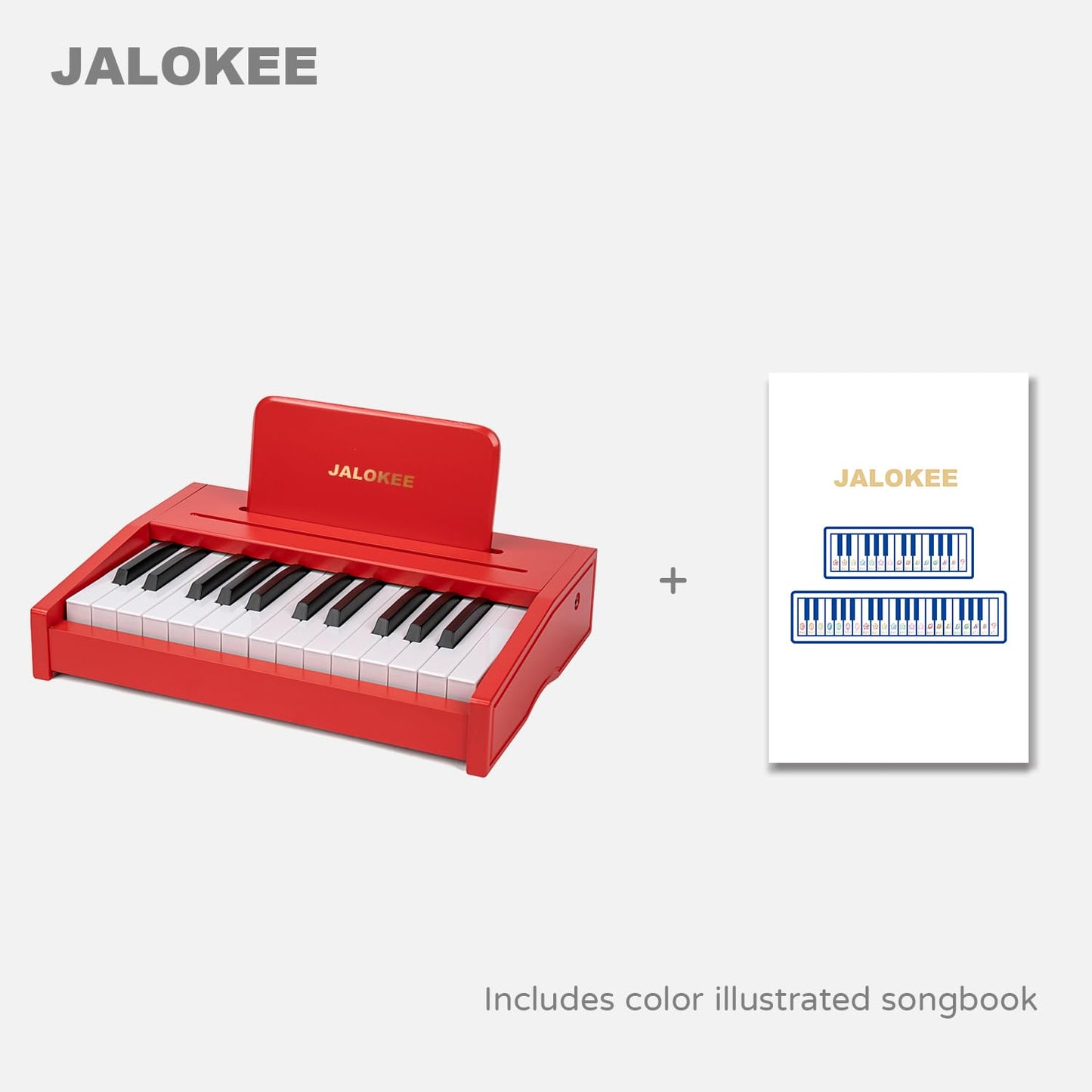 JALOKEE Kids Piano Keyboard, Digital Piano for Kids, Music Educational Instrument Toy, Wood Toy for 3+ Girls and Boys (Red, 25 Keys)