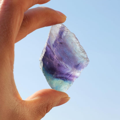 Apengshi 1.2-2'' Rainbow Fluorite Raw Stone Natural Crystal Healing Crystal and Stone Rough Rocks for Fountain Home Garden Decor Meditation