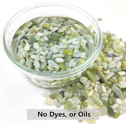 YISZM 2LB Succulent and Cactus Jade Pebbles, 3/8 Inch Natural Decorative Polished Stones, River Rocks for Indoor Plants, Vases, Planters and Outdoor Gardening