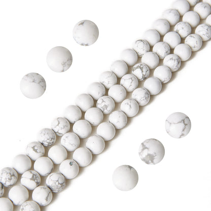 60pcs 6mm Howlite Beads Natural Gemstone Beads Round Loose Beads for Jewelry Making