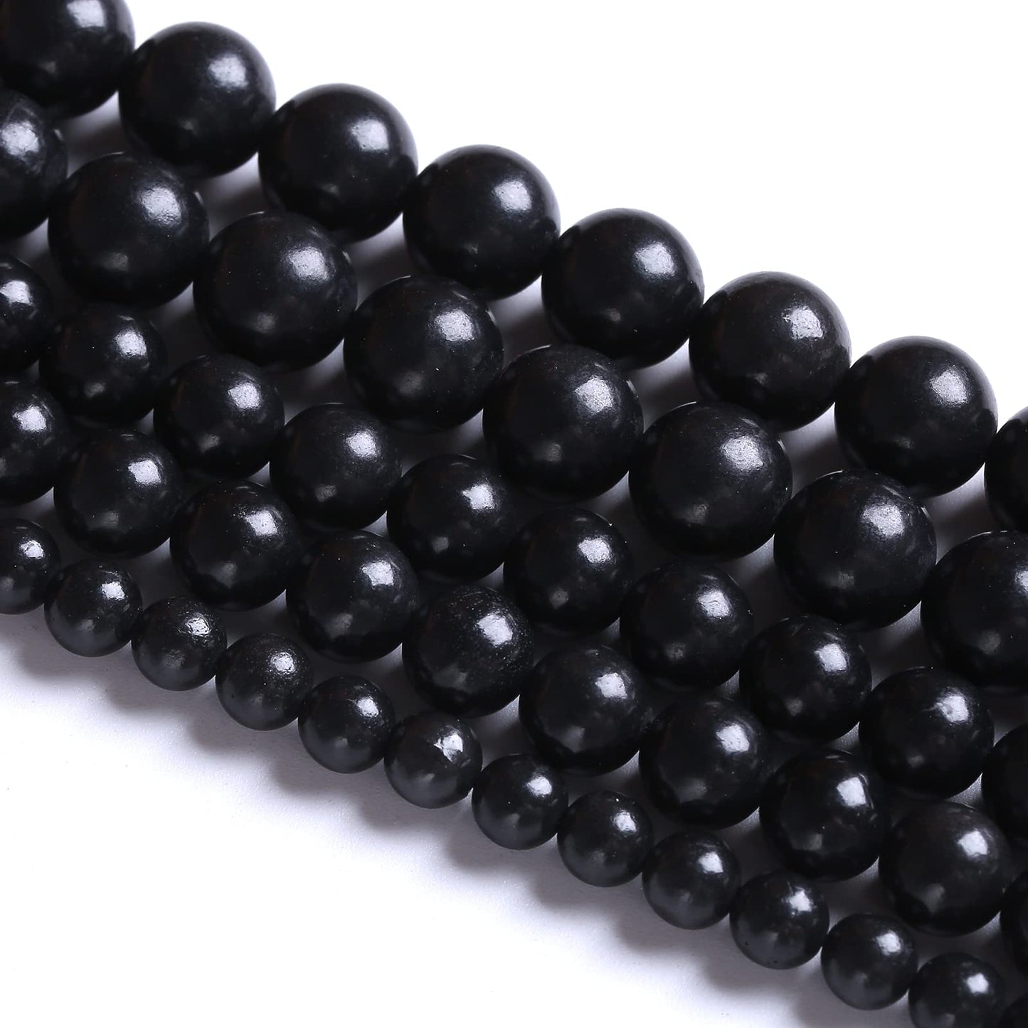 4MM 88PCS Natural Stone Shungite Beads Crystal Loose Beads for Jewelry Making DIY Bracelet