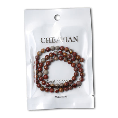 CHEAVIAN 60PCS 6mm Natural Aust Noreena Jasper Gemstone Smooth Surface Round Loose Beads for Jewelry Making 1 String 15 Inches