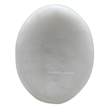 Amazing Gemstone Snow Quartz Worry Stone Crystals and Healing Stones - Worry Stones for Stress Relief Gifts - Piedra Crystal Fidget for Meditation - Unique Stocking Stuffers and Birthday Gifts