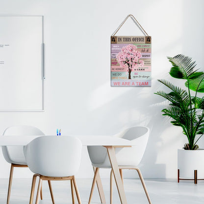 Let Them Office Quote Pink Tree Signs Wall Decor Desk Accessories Rustic in This Office Make a Difference Wooden Hanging Sign Decoration for Home Office Door 8 x 10