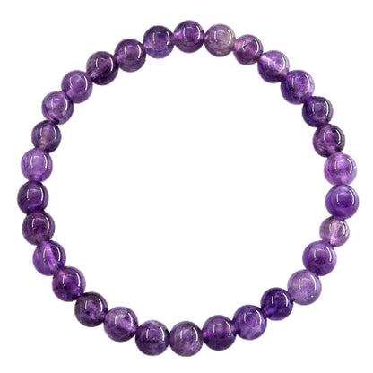8mm Natural Amethyst Beaded Bracelet, Healing Crystal Stretch Bracelet for Women Men remium Amethyst Gemstone Bracelet, Calming Energy Stone Jewelry for Daily Wear