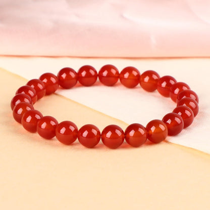 LPBeads Handmade Natural Gemstone Stretch Elastic 8m Carnelian Bracelet Healing Crystal Round Stone Beads Jewelry Gifts for Women Men