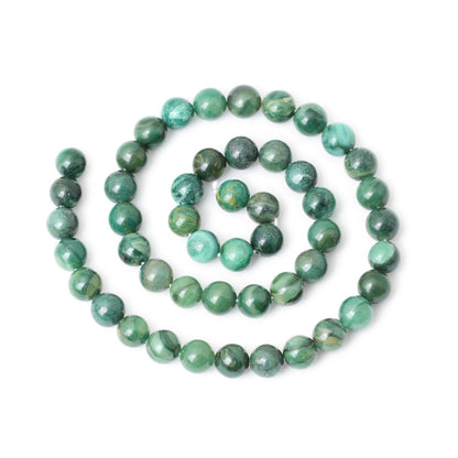 CHEAVIAN 45PCS 8mm Natural Verdite Stone African Jade Gemstone Round Loose Beads for Jewelry Making DIY Findings 1 Strand 15"