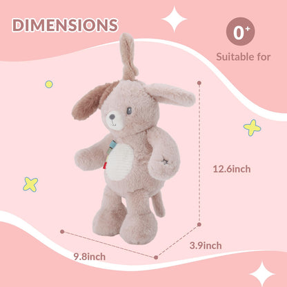 Linzy 10" Light-Up Musical Dog Bedtime Baby Soother – Soft Puppy Plush Stuffed Animal with LED Night Light & Lullaby Music, Birthday Christmas for Newborns Toddlers Kids