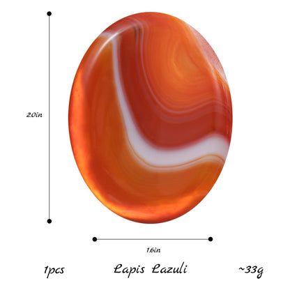 Hxswkk Chakra Worry Stones for Anxiety Red Banded Carnelian Crystal Thumb Palm Stone Handcarved Polished Oval Gemstone Chakra Decor Thoughtful Gifts 2PCS