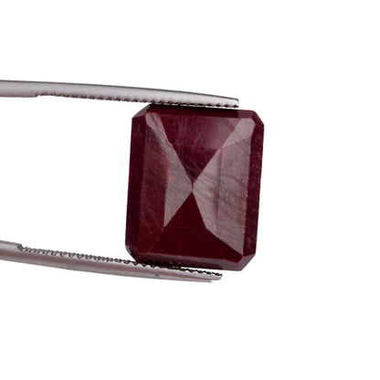 15.00 Carat. Egl Certified Red Ruby Emerald Shape Loose Gemstone - Natural Gem for Jewelry Making Uses AQ-727