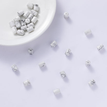 Natural White Turquoise Cylinder Tube Beads 10x14mm 38cm/str Loose Semi Gemstone Stone Beads for Making Bracelets Necklace