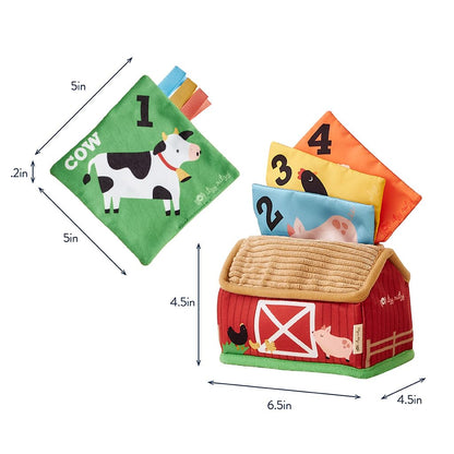 Itzy Ritzy Sensory Scarves – Farm-Themed Put-and-Take Scarf Toy for Babies & Toddlers – Teaches Animals, Numbers, Colors & Textures – Features Soft Satin Scarves with Crinkle Sounds (Farm)