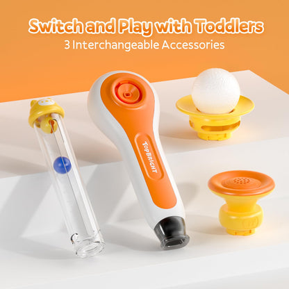 TOP BRIGHT 3 in 1 Sensory Toys for Toddler with Whistle, Ball Blowing, Floating Blow Pipe Balls – Autism Sensory Products, Fine Motor Skills, Toddler Toys for 3 4 5 Year Old Boys Girls Gifts