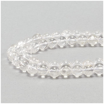 Cherry Tree Collection | 100PCS 6mm Clear Quartz Gemstone Round Beads for Jewelry Making | Includes Storage Box, Elastic String, and Needles