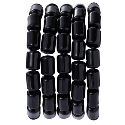 Natural Black Agate Cylinder Tube Beads 10x14mm 38cm/str Loose Semi Gemstone Stone Beads for Making Bracelets Necklace