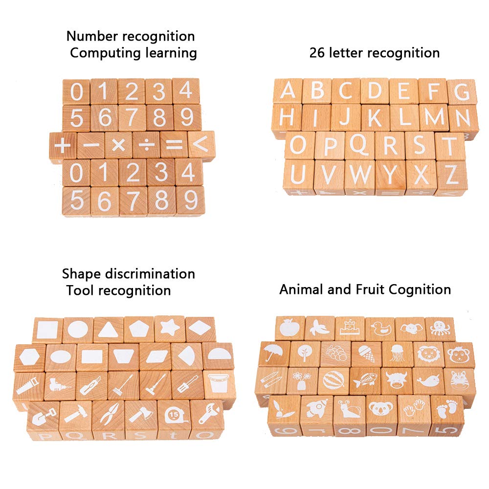 ANWoRLeT Wooden Blocks,28 ABC Building Blocks,Wooden Alphabet Baby Blocks,Counting & Building Block Set,Blocks Toys for 3+ Year Old,1.18inch,Gifts