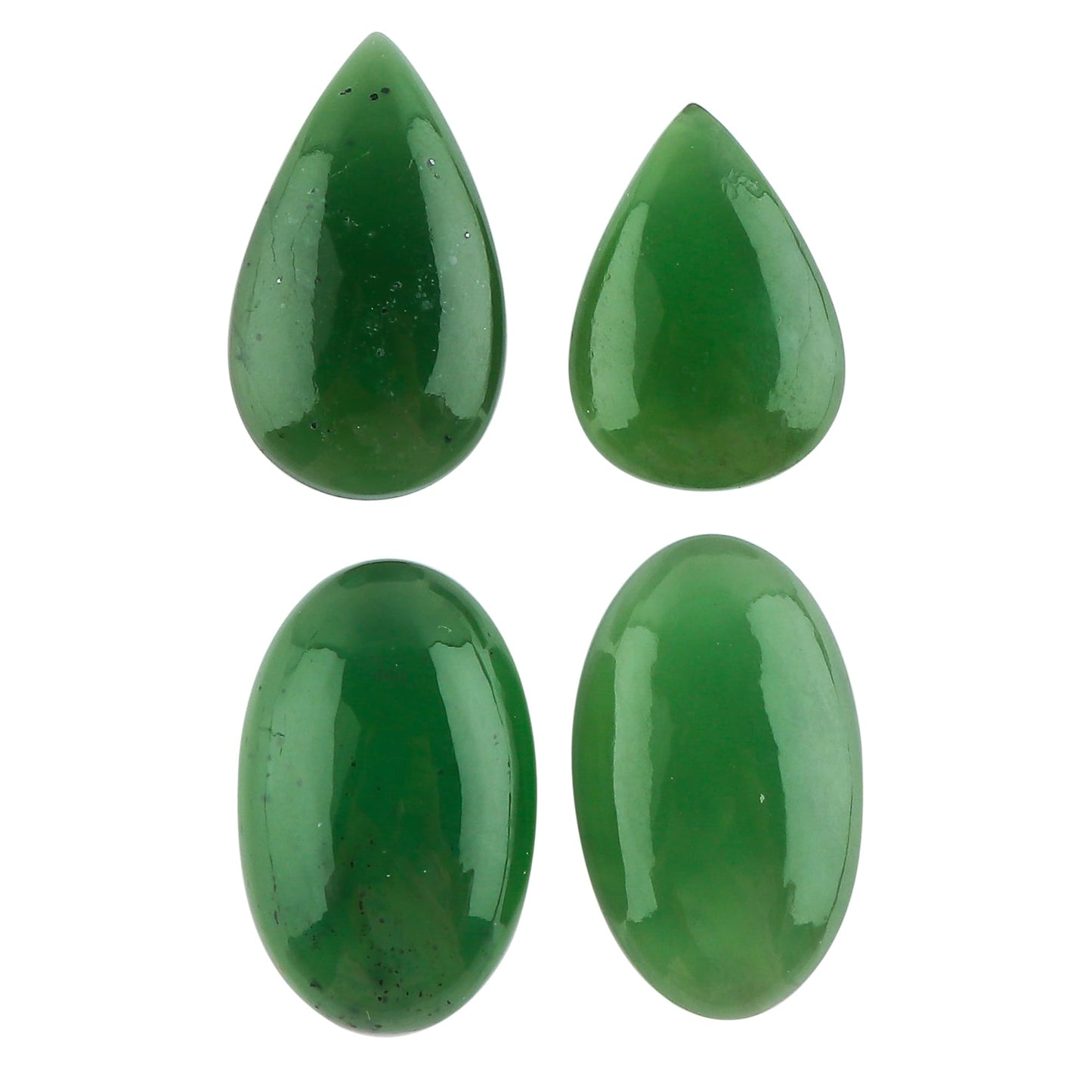 CRYSTALINES 4pcs, Wholesale Natural Serpentine Gemstones, Chakra Healing Crystals, Bulk Flatback Cabochon Stone, Polished Loose Supplies for Jewelry Making, Wire Wrapping, Gem Collection
