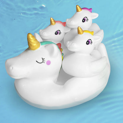 Baby Bath Toys,Cute Unicorn Bath Toys for Toddlers,Squirt Bathtub Toys for Boys Girls,Rubber Floating Shower Toys Gifts 4pcs Set